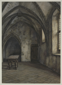 28930 Interieur van de Domkerk te Utrecht: de archiefkamer.